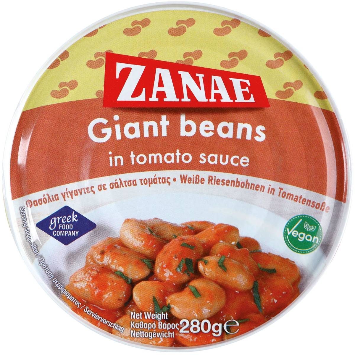 Calories in Zanae Giant Beans In Tomato Sauce