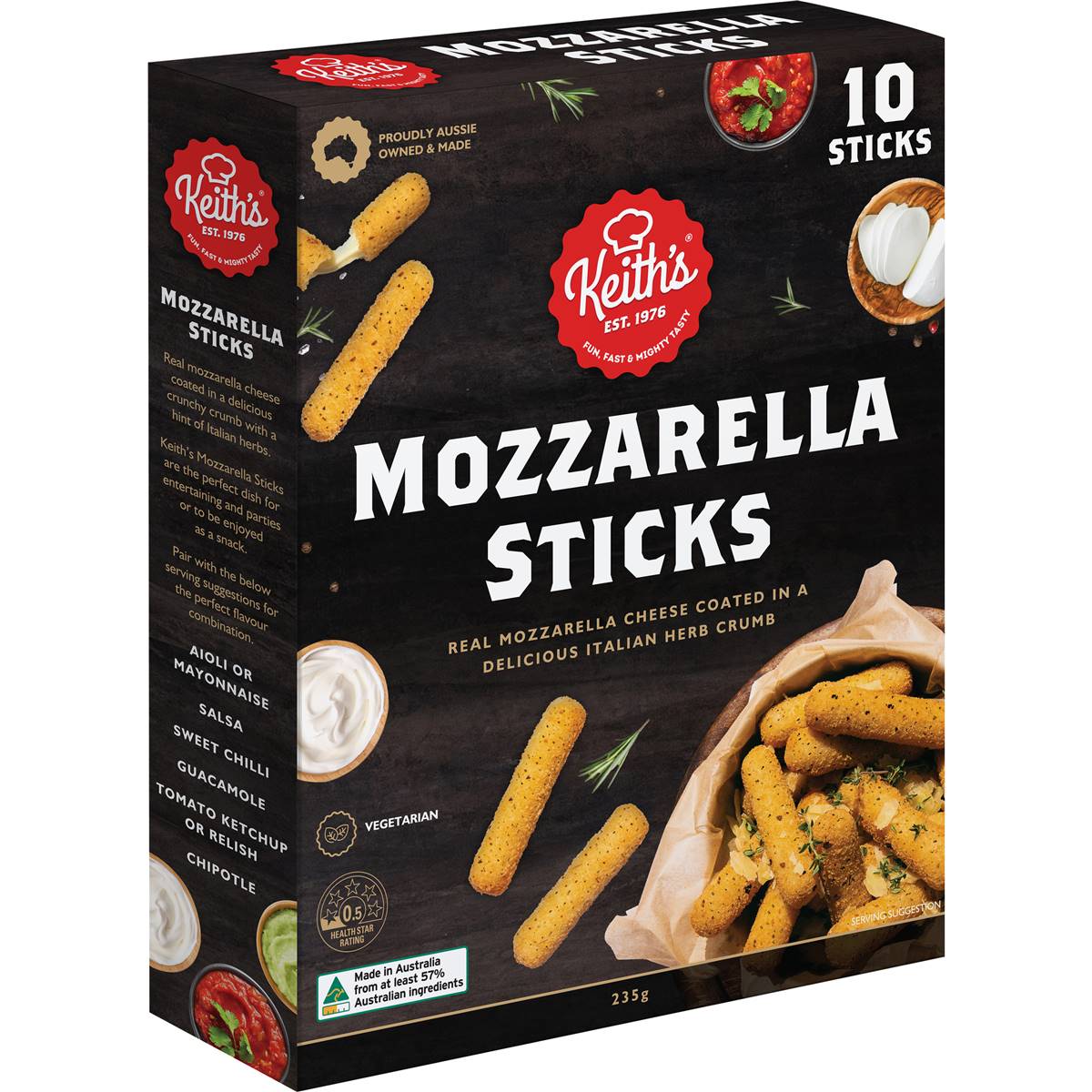 Calories in Dibble Dabbles Mozzarella Sticks