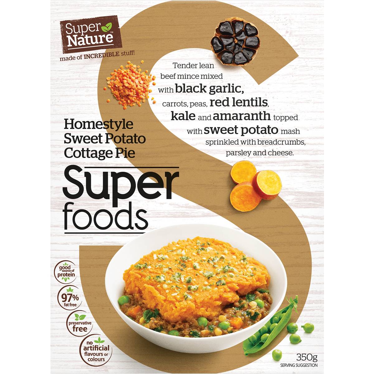 Calories in Super Nature Super Foods Sweet Potato Cottage Pie