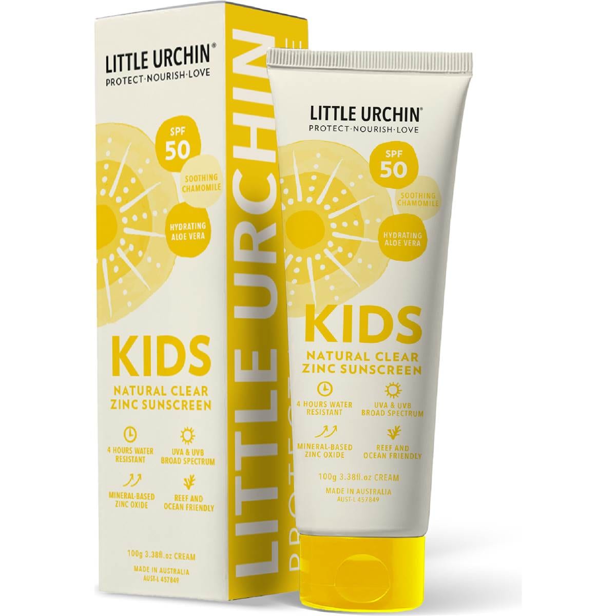 Little Urchin SPF 50 Kids Natural Clear Zinc Sunscreen