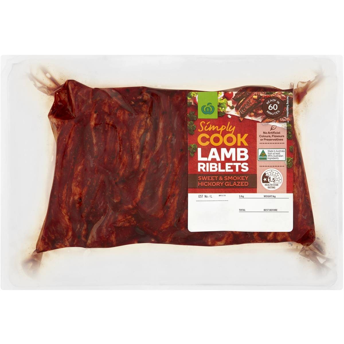 Calories in Woolworths Simply Cook Lamb Riblets