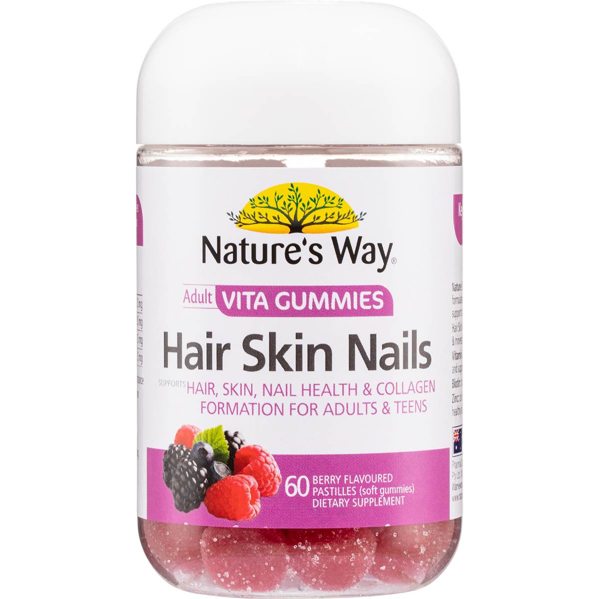 Nature's Way Adult Vita Gummies Hair Skin & Nails 60 pack