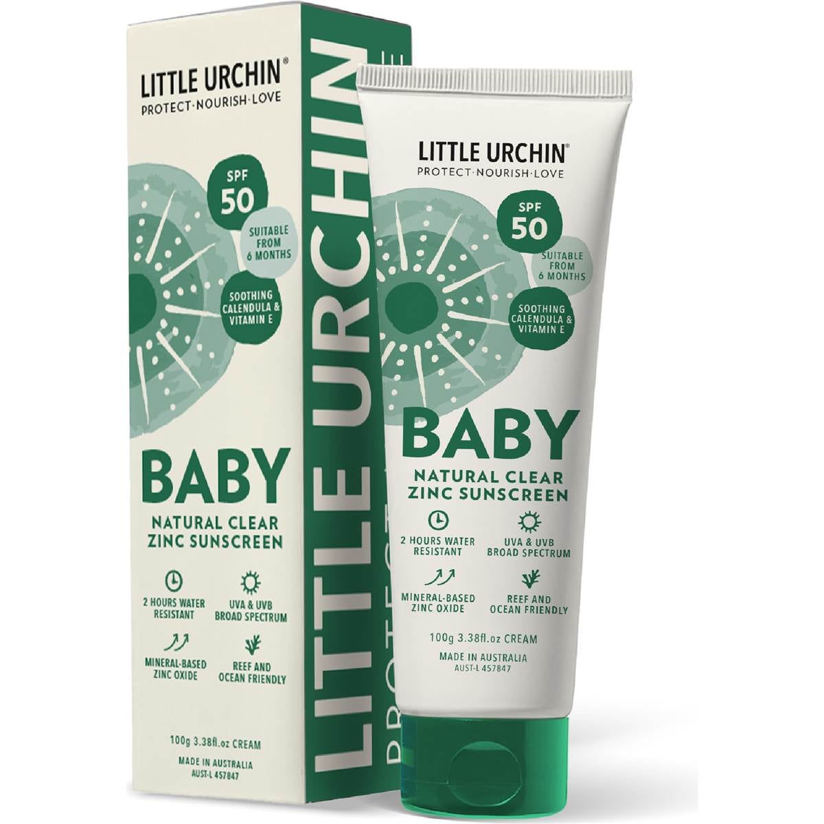 Little Urchin SPF 50 Baby Natural Clear Zinc Sunscreen