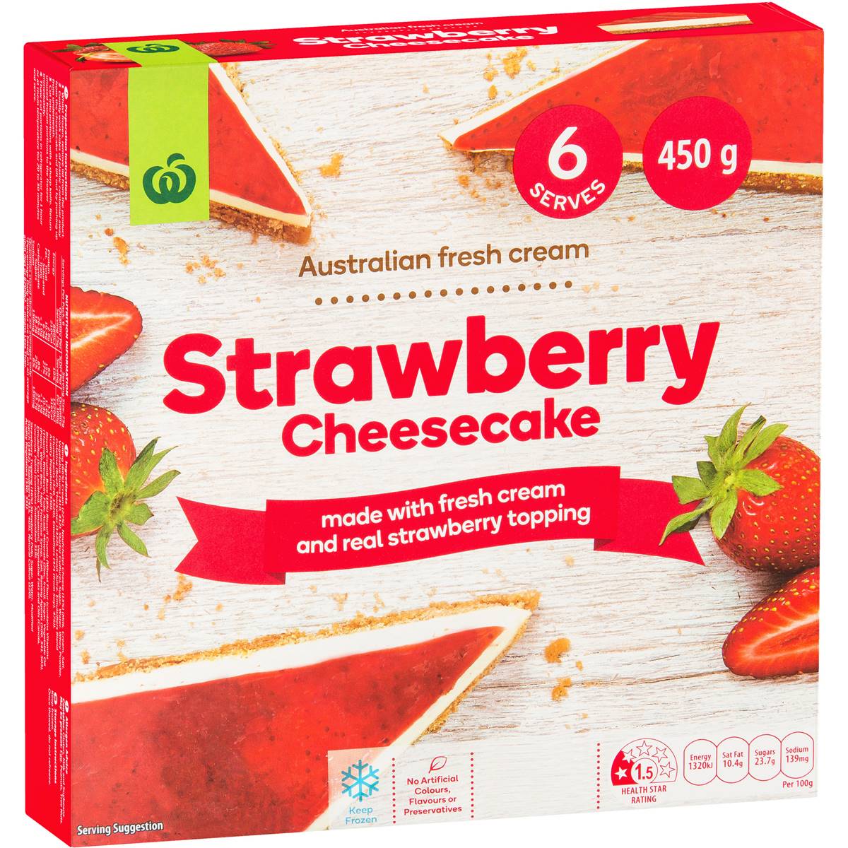 Calories in Woolworths Strawberry Cheesecake calcount