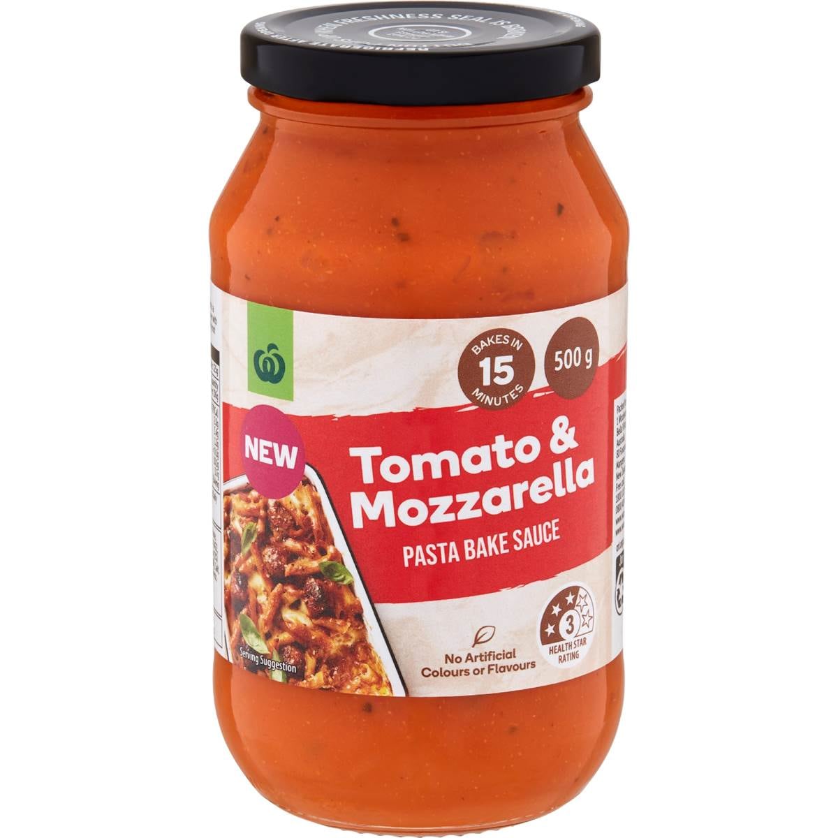 Woolworths Creamy Tomato & Mozzarella Pasta Bake Sauce