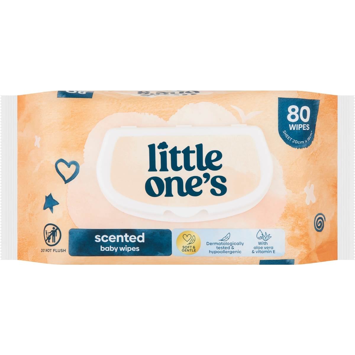 Little One's Baby Wipes Scented 80 pack