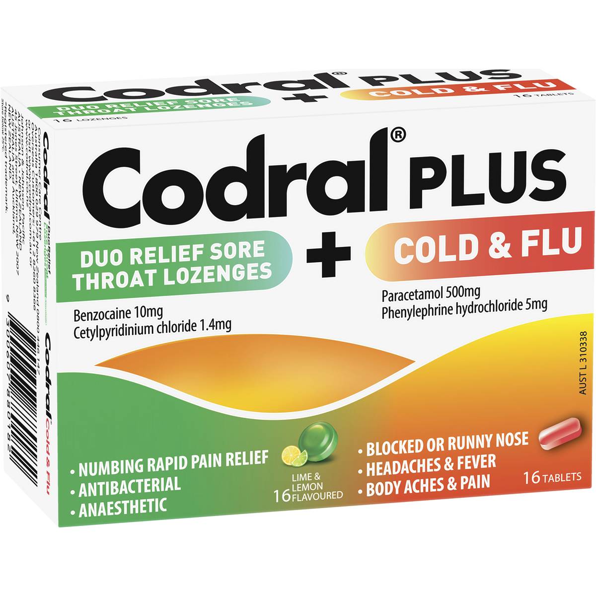 Codral Plus Cold & Flu Tablets & Sore Throat Lozenges