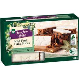 Free From Gluten Iced Fruit Cake Slices