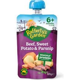 Rafferty's Garden Baby Food Pouch Beef Sweet Potato & Parsnip 6+ Months 120g