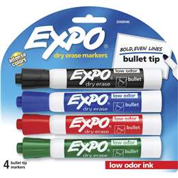 Whiteboard Marker Pens Bullet Tip Assorted Colours