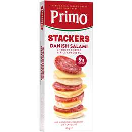 Stackers Danish Salami Cheddar Cheese & Rice Crackers