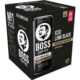 Boss Coffee Iced Long Black Cans