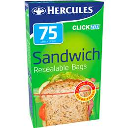 Click Zip Resealable Sandwich Bags