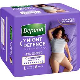 Night Defence Incontinence Underwear For Women Large