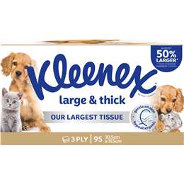 Kleenex Large & Thick 3 Ply Facial Tissues 95 pack