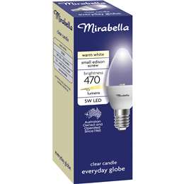 LED Candle SES 5W 470LM Clear Warm White