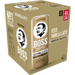 Boss Coffee Iced Vanilla Latte Cans