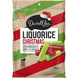 Darrell Lea Christmas Liquorice Strawberry & Apple Flavour 275g