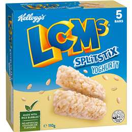 LCMs Split Stix Yoghurty Rice Bubbles Snack Bars