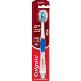 Battery Power Toothbrush 360 Whitening Optic White Medium