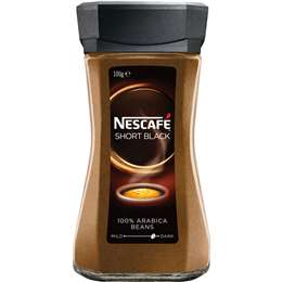 Nescafe Instant Coffee Short Black 100g Woolworths Image