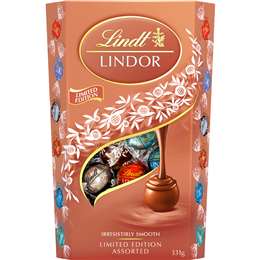 Lindor Assorted Chocolate Rose Gold Cornet