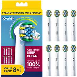 Oral-B Floss Deep Clean Replacement Tooth Brush Heads 8 pack
