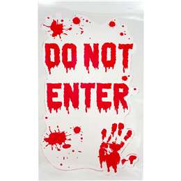 Halloween Window Gel Cling Do Not Enter each