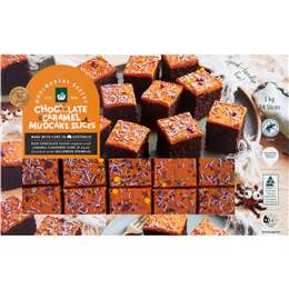 Halloween Chocolate Caramel Mudcake Slices