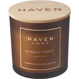 Luxe Wood Wick Soy Candle Midnight Ember