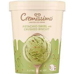 Crafted Ice Cream Pistachio Swirl With Biscuit Tub