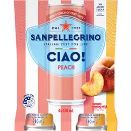 Ciao Peach Sparkling Water Cans