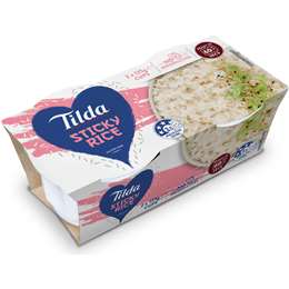 Tilda Microwave Sticky Rice Cups 125g x 2 pack