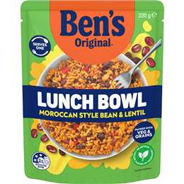 Ben's Original Lunch Bowl Moroccan Style Bean & Lentil 220g