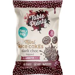 Mini Rice Cakes Dark Choc Lamington Family