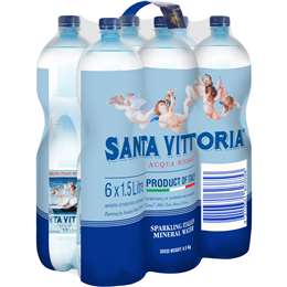 Santa Vittoria Sparkling Mineral Water 6x1.5l bottles