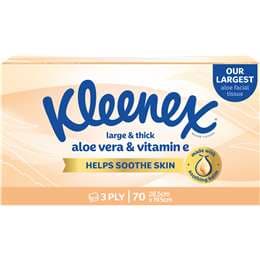 Aloe Vera & Vitamin E 3 Ply Large & Thick Facial Tissues