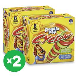 Paddle Pop Water Ice Cyclone 8pk 688ml | Woolworths