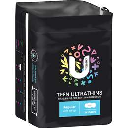 Teen Ultrathins Pads Regular With Wings