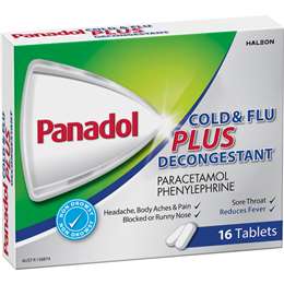 Cold & Flu Plus Decongestant Paracetamol 500mg