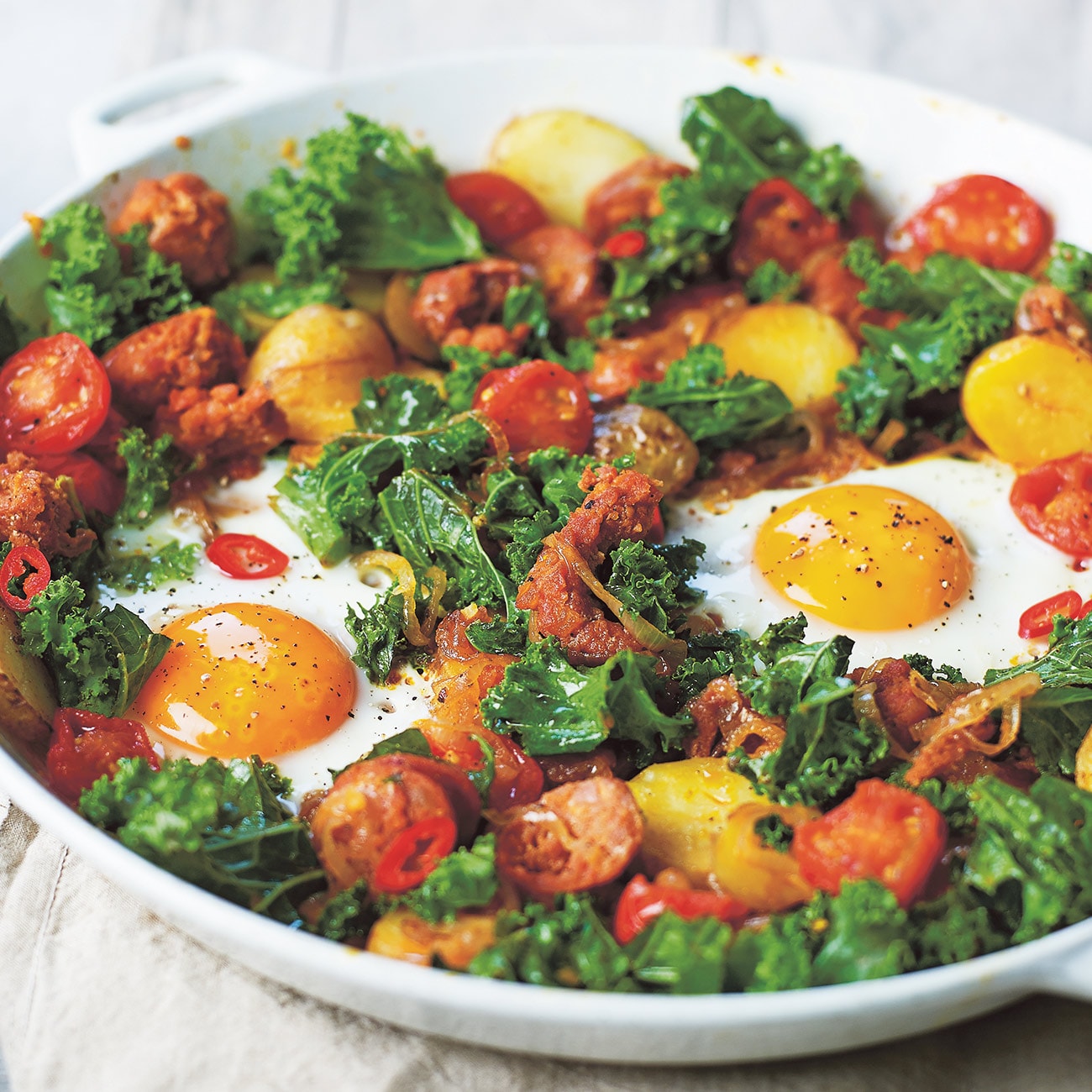 Jamie's Eggs With Chorizo & Potatoes Recipe Woolworths