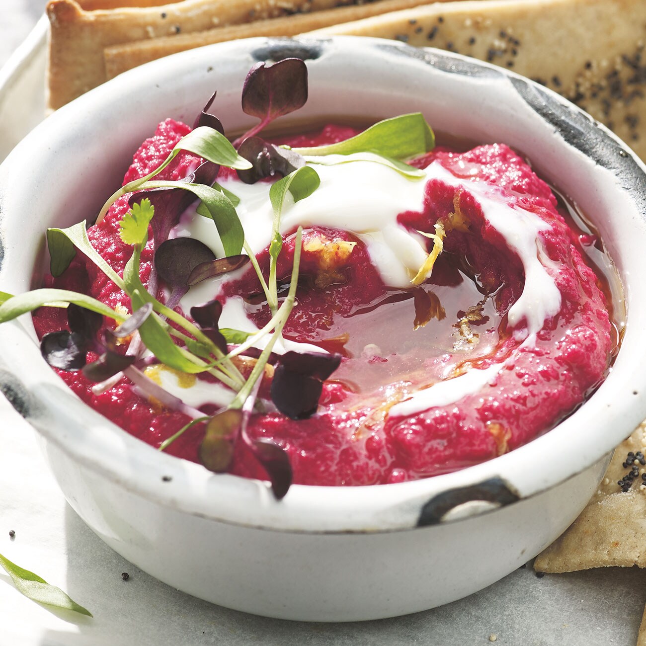Jamie's Beetroot & Lemon Hummus With Garlic & Tangy Yoghurt Recipe