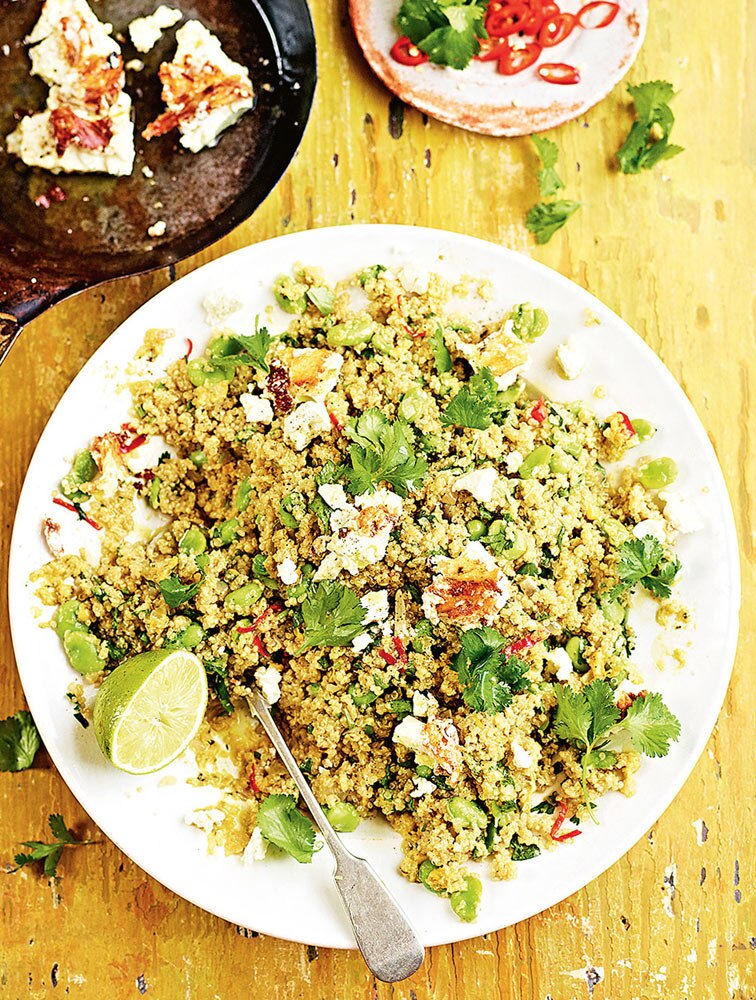 Jamie's Quinoa, Feta & Broad Bean Salad Recipe | Woolworths