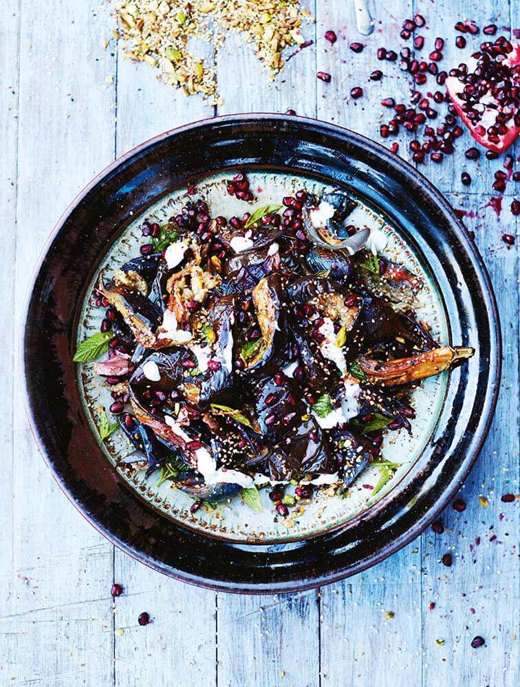 Jamie's Roasted Eggplant With Dukkah & Tahini Dressing Recipe Woolworths