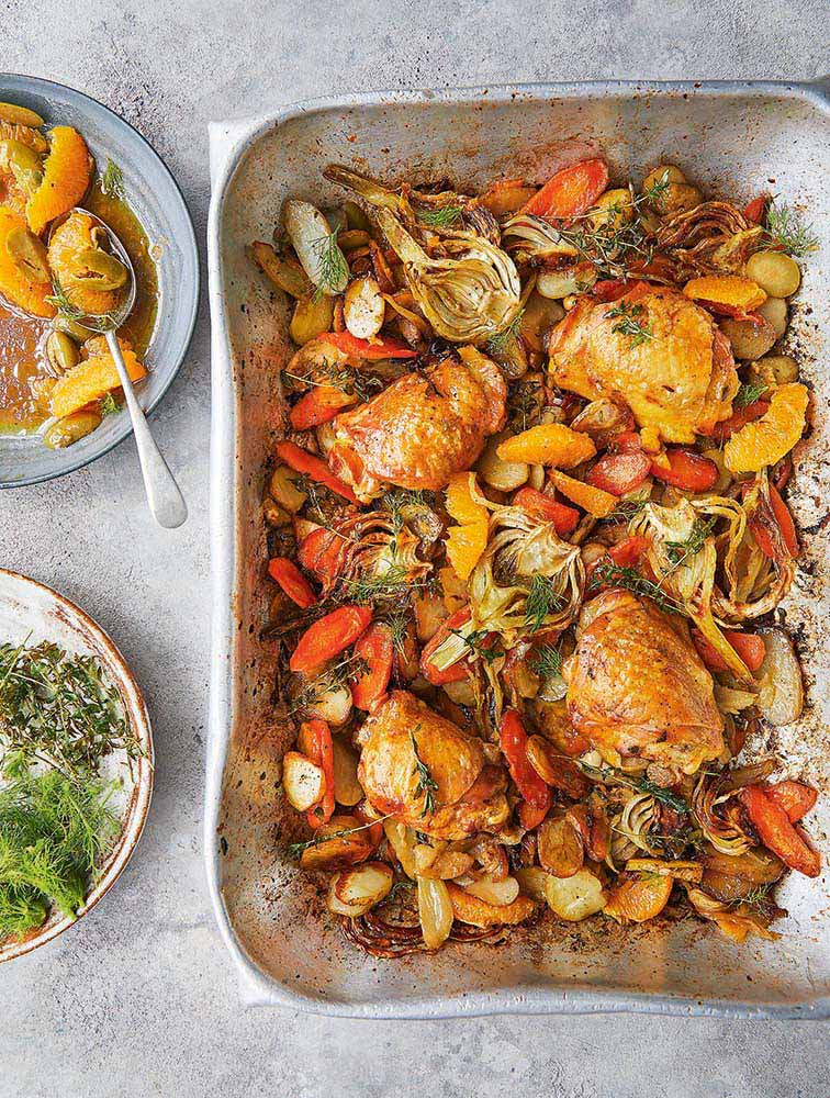 Jamie's Orange & Fennel Chicken Traybake Recipe | Woolworths
